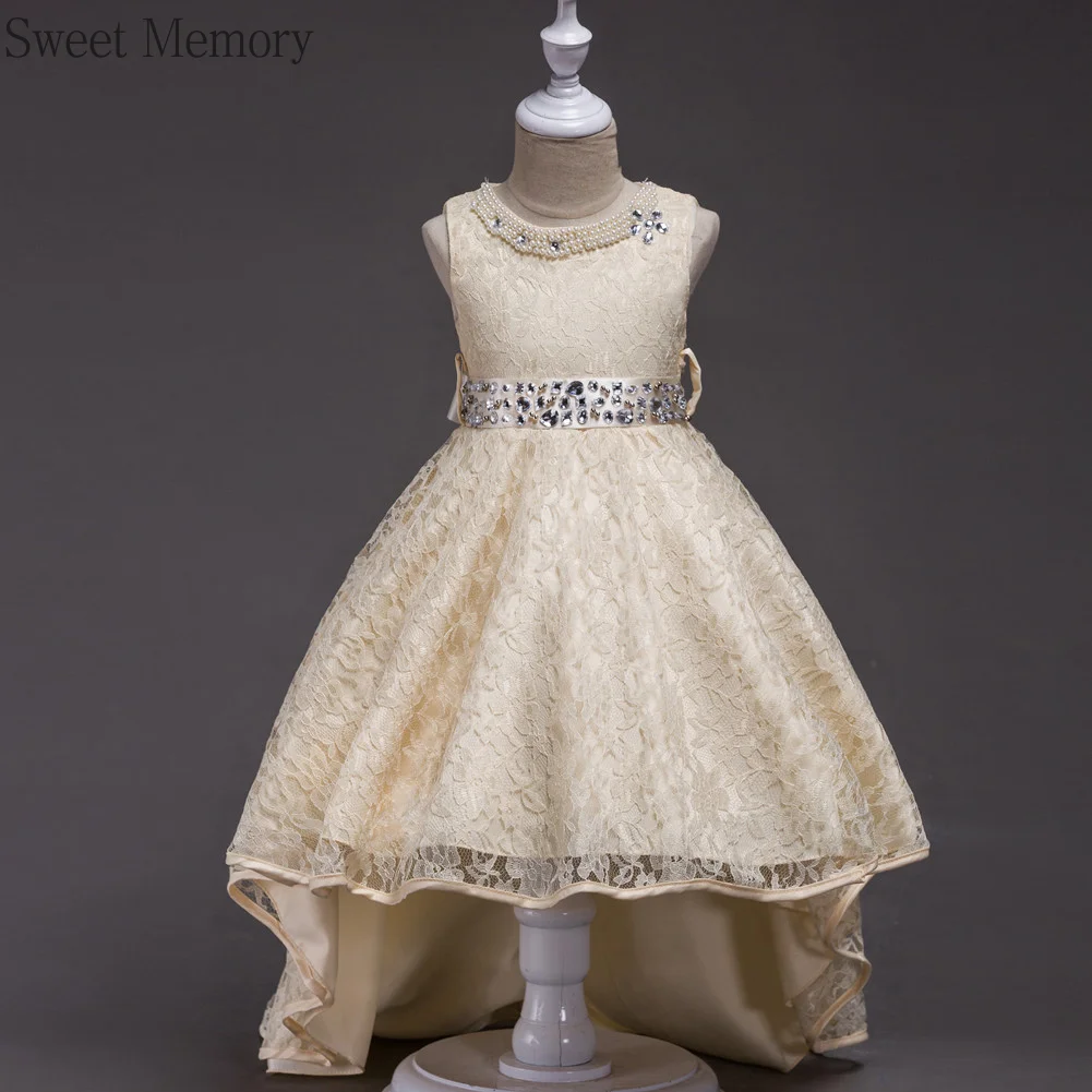 

Crystal Beading Burgundy Blue Black Champagne Flower Girl Dress Kid Party Vestido Detalles Comunion Children Dresses Robe Fille