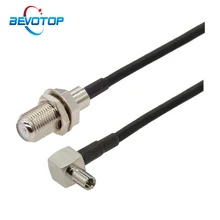 10pcs/lot F Female Jack to TS9 Male Right Angle Plug RG174 Pigtail 3G Modem Extension Cable RF Coaxial  Jumper Cord 15CM 30CM