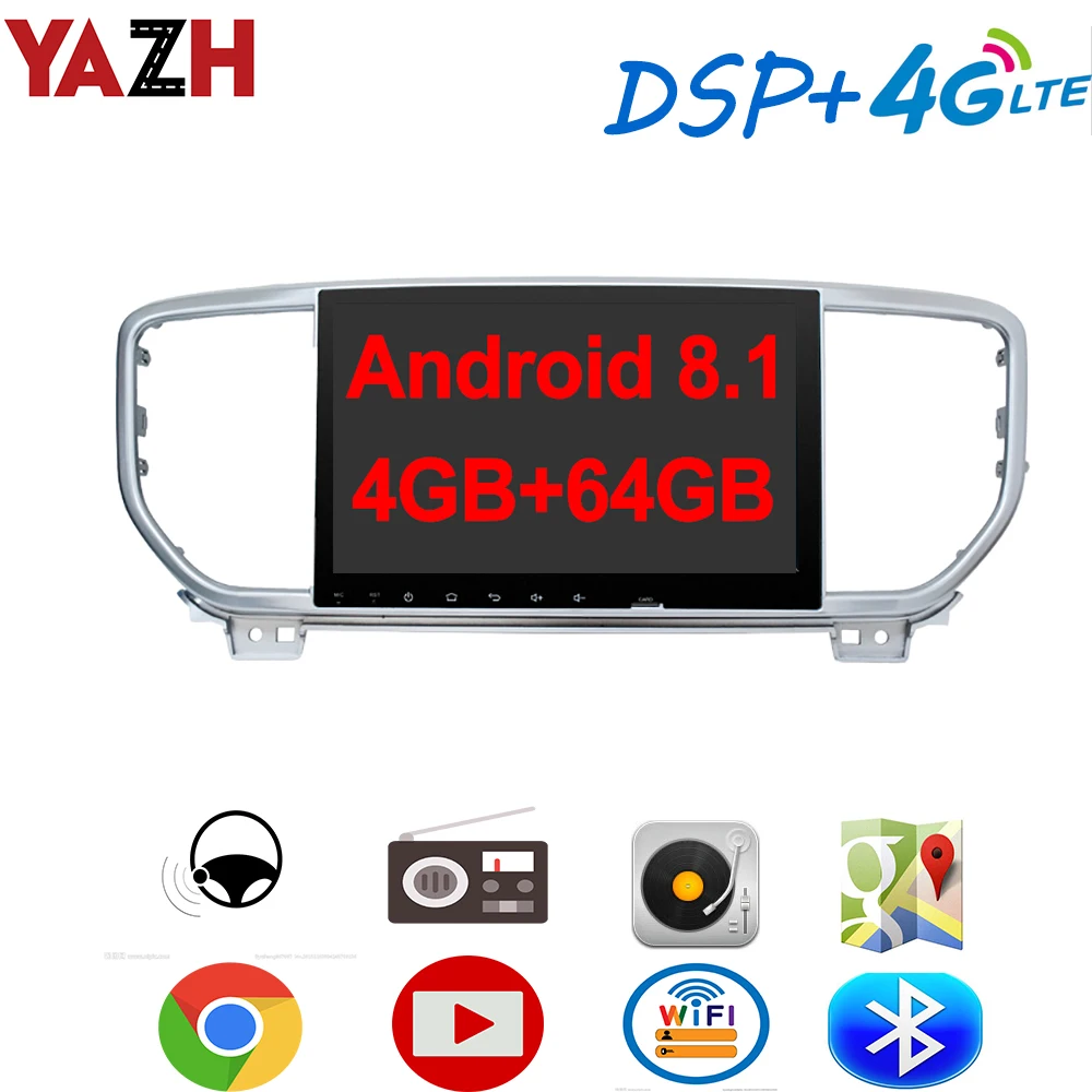 YAZH 9 0 &quotIPS Android 8 1 авто радио плеер для KIA Sportage 2019 с 4 Гб 64 Восьмиядерный GPS