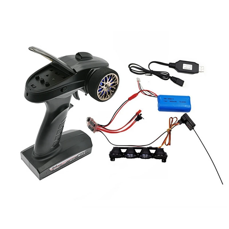 

2.4G Transmitter Kit Remote Controller Receiver Board Battery LED Light for MN D90 MN99S 1/12 RC Car Upgrade Parts