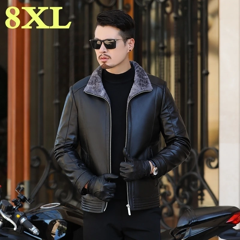 2020 Новый размера плюс 8XL 7XL 6XL русский Стиль зимние мужские меховые пальто Толстые