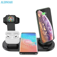 15w fast 6 in 1 qi wireless charger station for apple watch 7 6 5 4 3 airpods pro iphone 13 12 11 pro xs xr x 8 samsung s21 s20
