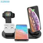 Беспроводное зарядное устройство Qi 6 в 1, 15 Вт, для Apple Watch 7 6 5 4 3 AirPods Pro iPhone 13 12 11 Pro XS XR X 8 Samsung S21 S20
