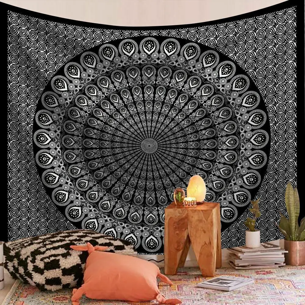 

FFO Indian Mandala Tapestry Hanging Hippie Lotus Flower Tapestries Mystery Trippy Witchcraft For Home Decor Wall Stickers