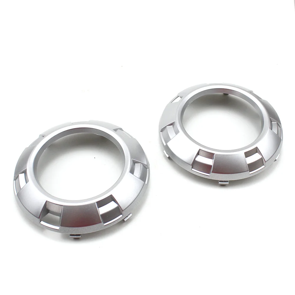 

For Mitsubishi Pajero Montero 2007-2014 Pair Front Fog Light Lamp Silver Chrome Cover Frame 6400A583HA