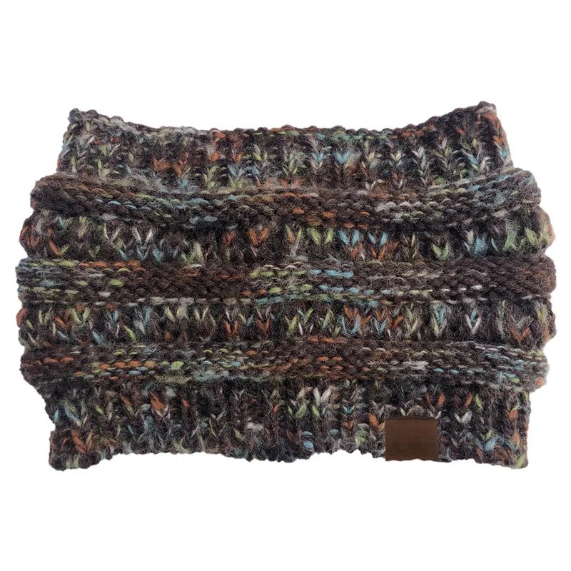 coffee with tag New Headwear Knitted Crochet Headband Turban Winter Ear Warmer Headwrap Elastic Hair Band for Women's Wide Hair Accessories - Цвет: coffee with tag