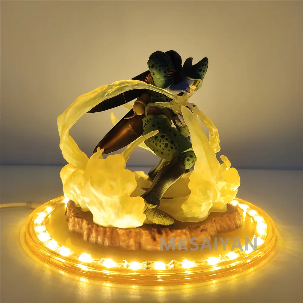 

Dragon Ball Z Ichiban Cell Action Figures LED Set Toys Kamehameha PVC Super Cell Table Desk Night Lights Anime Figma Model Doll