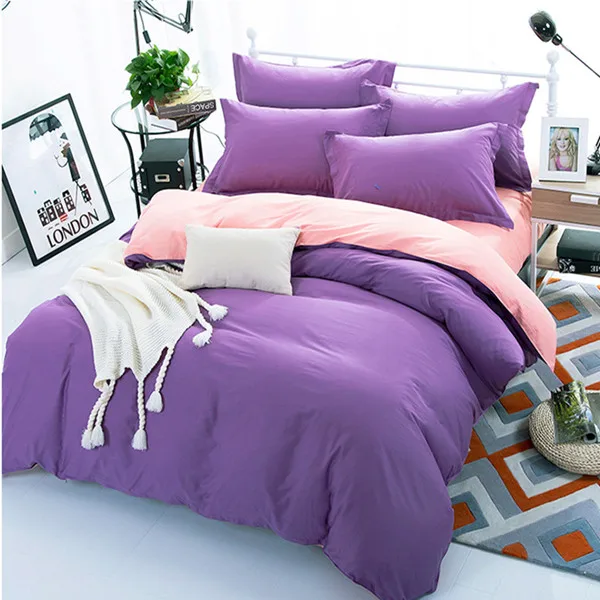 13 purple jade 50 Бордовый цвет пододеяльник из хлопка, гладкая простынь, простыня, наволочки для детей и взрослых, XF642-5 для спальни - Цвет: 13 purple jade