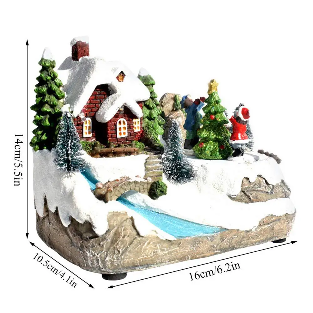 

Christmas Ornament USB charging Multifunctional Exquisite Cabin Decoration with Rotating Music for Living room Bedroom decor