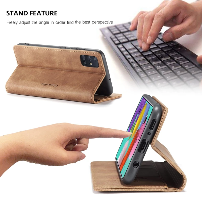 Чехол из ретро-кожи с откидной крышкой для Samsung Galaxy A51 A71 A81 A91 Note 10 lite S10.