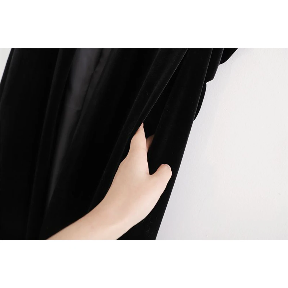 

2020 New Autumn Winter Women Poncho Bow Neck Puff Shoulder Elegant Velvet Cloak Female Warm Sleeveless Long cape coat