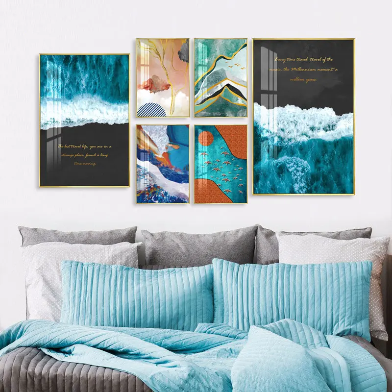 Современные разноцветные абстрактные геометрические настенные художественные