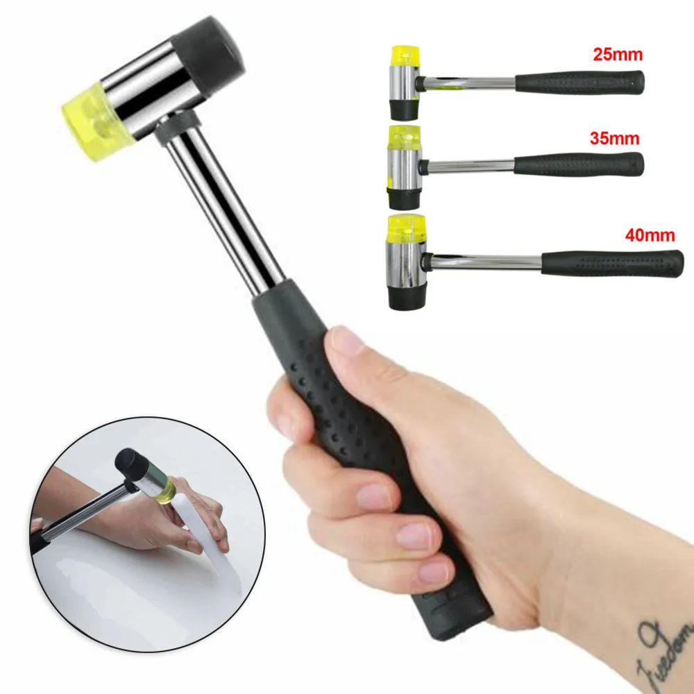 

25-40mm Nonslip Double Face Tap Rubber Hammer Multifunctional Glazing Window Beads Hammers Nylon Head Rubber Mallet