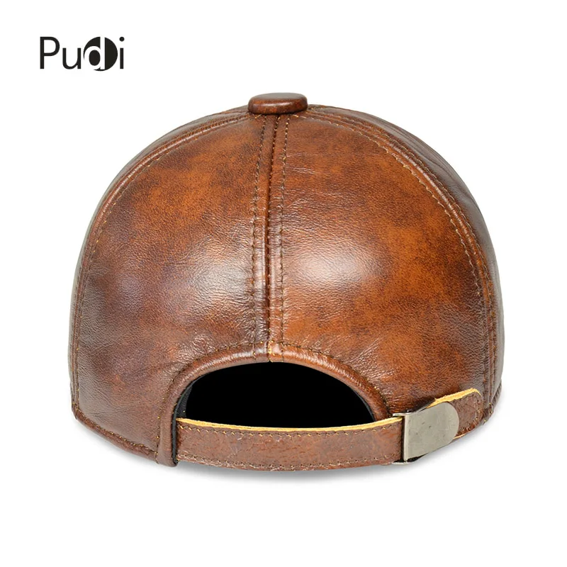 Pudi men genuine leather cap hat new style warm army solid color  fashion hats HL190