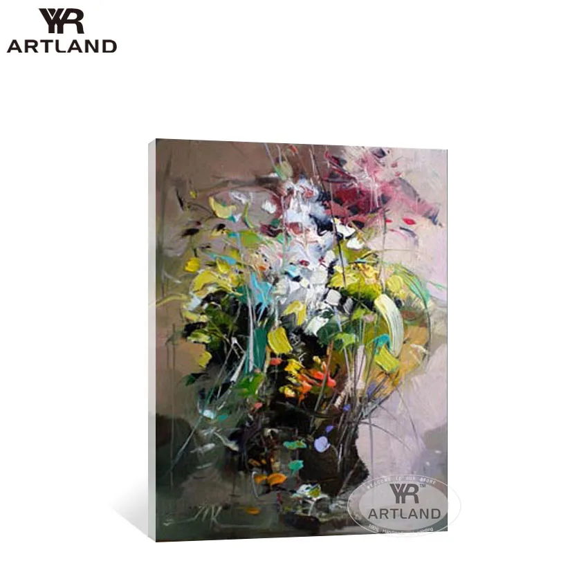 

YYR-ARTLAND абстрактные цветы для украшения стены дома Ручная роспись холст Картина маслом Висячие картины для гостиной спальни