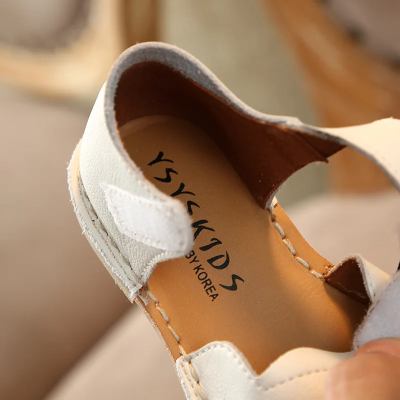 Весенняя детская обувь Обувь из натуральной кожи на плоской подошве для