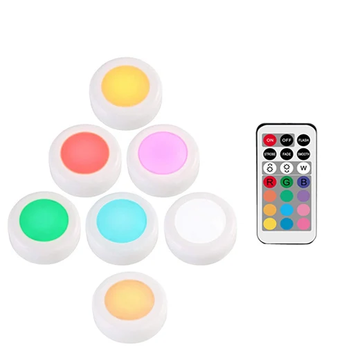1remote 7 lamp 12 цветов RGBW светодиодный ночник беспроводной пульт дистанционного управления на батарейках сенсорный датчик под шкафом светильники для кухни настенный светильник - Цвет: 1remote 7 lamp