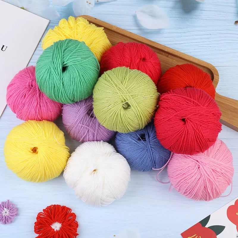 

LMDZ Knitting Wool Yarn Crochet Yarn Soft Warm Baby Yarn Silk Knitting Yarn Multi Color Cotton for DIY Sweater 300 meters/lot