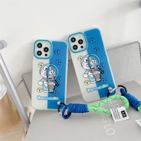 lovely cartoon phone case for iphone 11 12 mini pro max x xr xs max 7 8 plus fluorescent lanyard chain shockproof cover