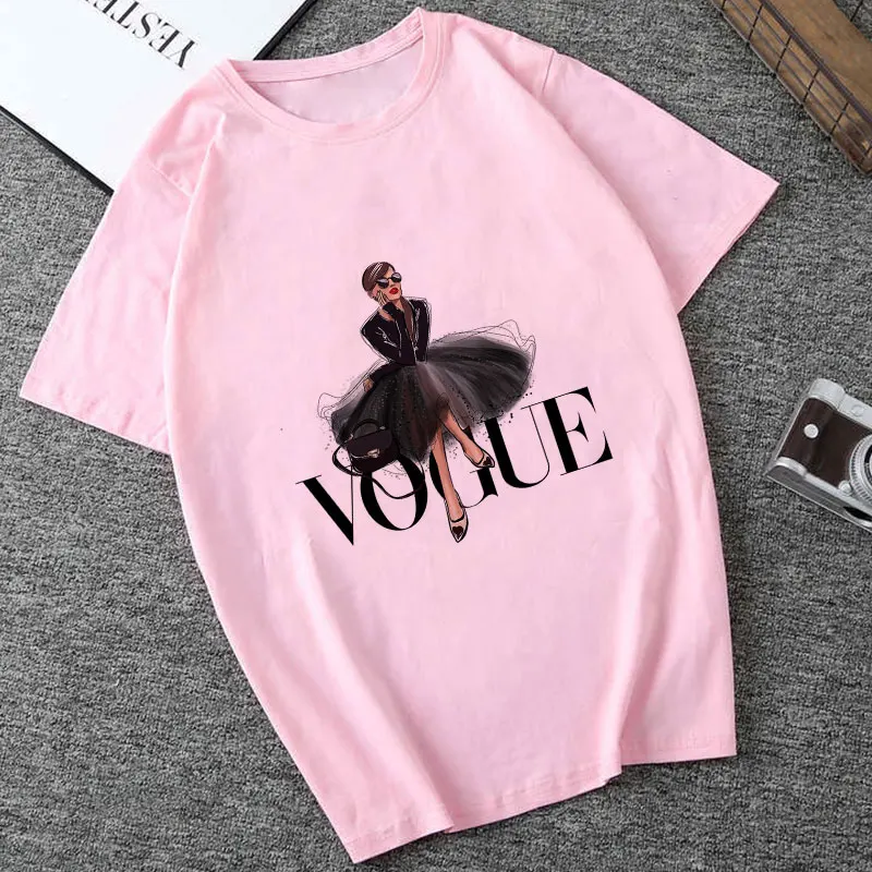 Женская футболка с надписью Vogue в стиле Харадзюку женская для отдыха модная