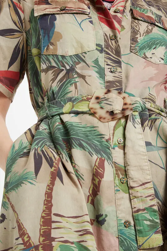 Камуфляжное облегающее модное платье в испанском стиле с коротким