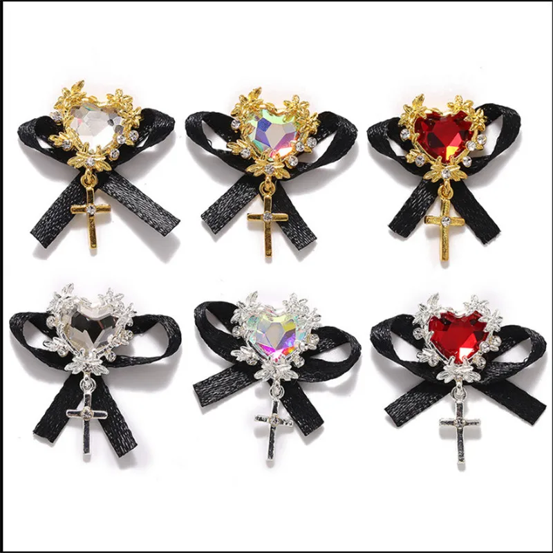 50 шт. кристаллы для ногтей Подвески любовь сердце лук кулон крест бриллиант