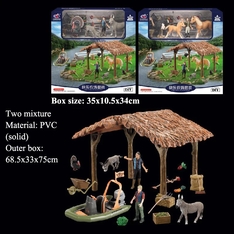 

Mini animal world zoo model action figure children play home toys set of cartoon animal plastic simulation collection farm kit