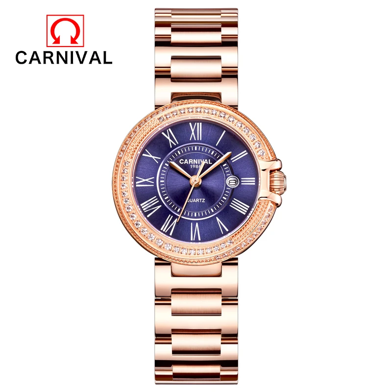 Часы женские ультратонкие кварцевые из нержавеющей стали под розовое золото 9