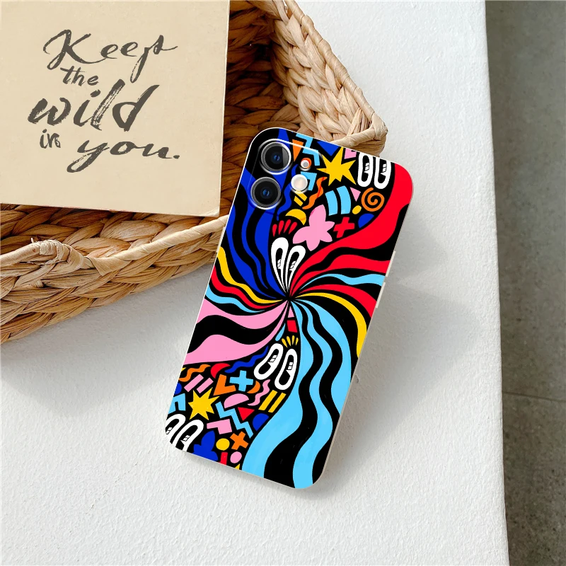 nohon design x60 pro 50 silicone x21 iqoo pro for vivo smart abstract art phone case s9e s7 case for iqoo 7 neo 5 3 back cover free global shipping