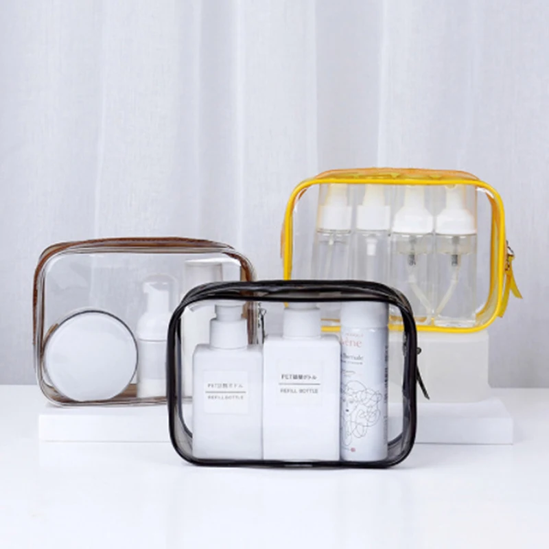 

Travel Transparent Cosmetic Bag PVC Women Zipper Clear Makeup Bags Beauty Case Make Up Organizer Storage Bath Toiletry Wash Bag