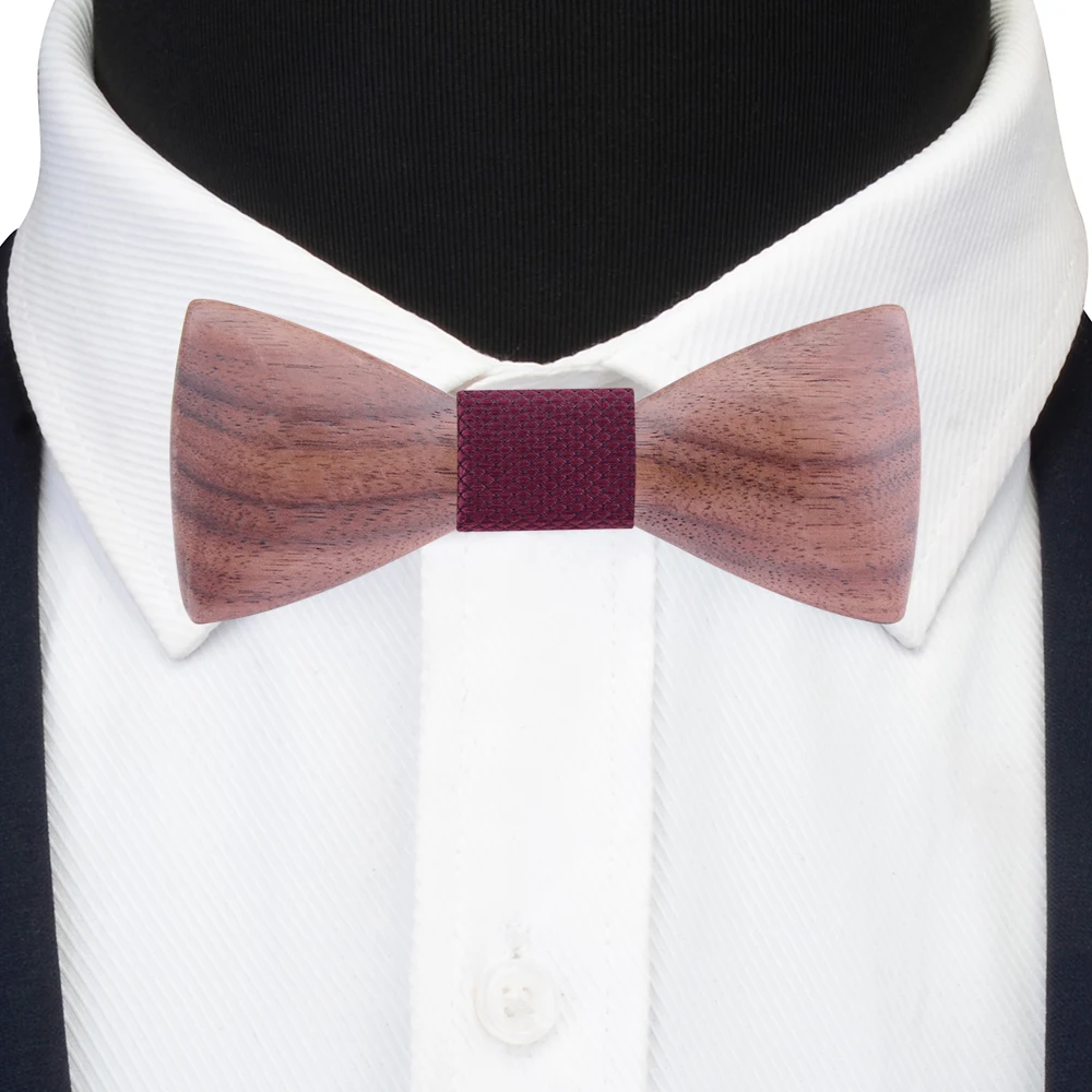 3D Мужской деревянный галстук бабочка красный Bule плед Пейсли шейный для мужчин