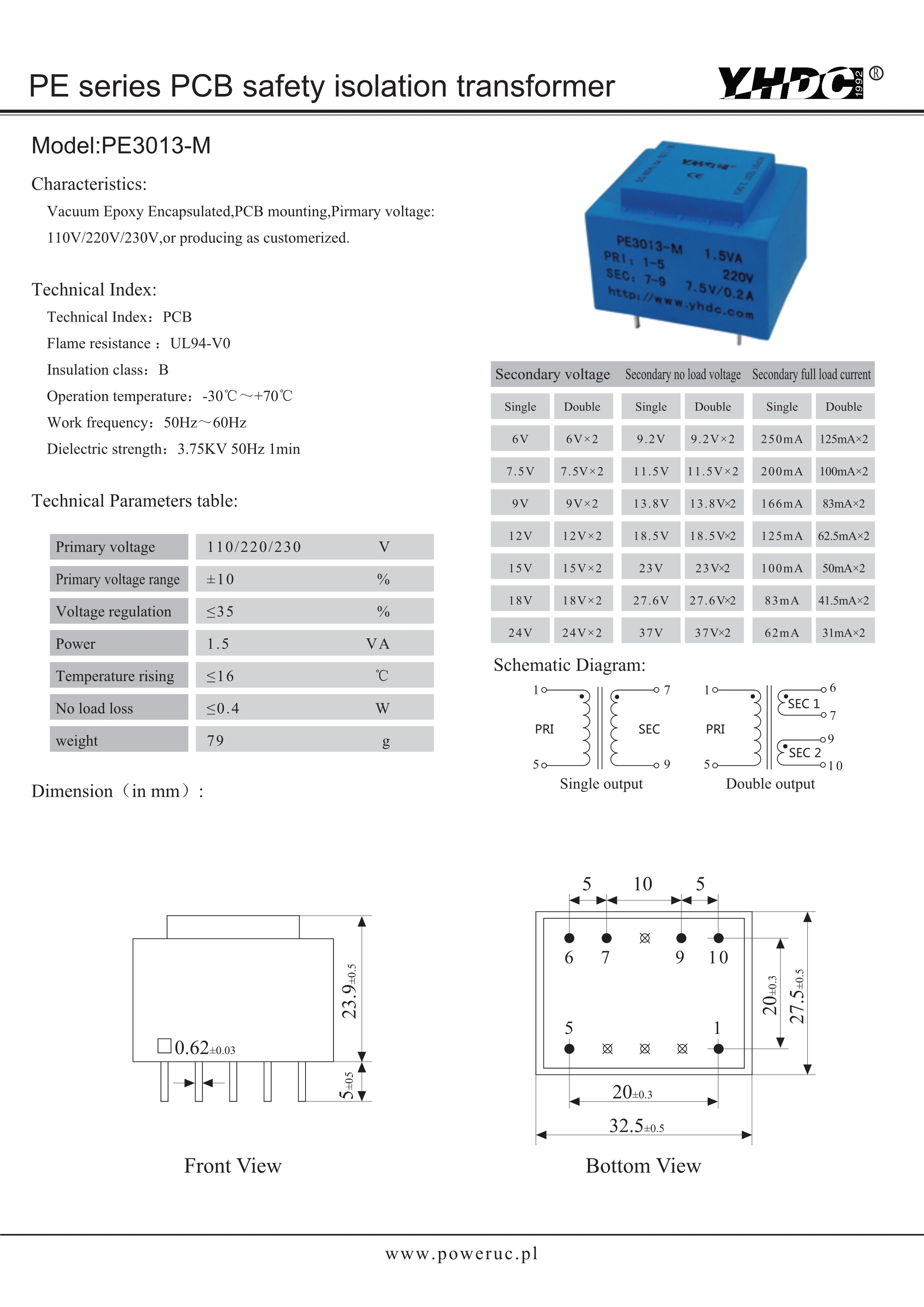 PE3013-M 220 ва в/2*6 в экспортный ресивер инкапсулированный безопасный изолирующий