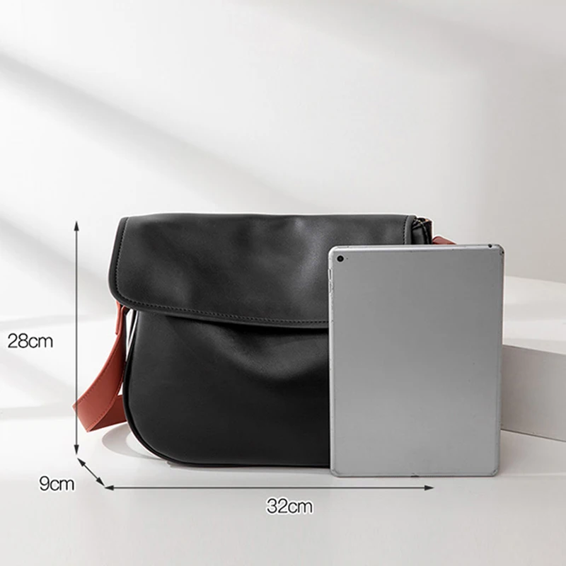 

[EAM] Women New Brief Large Capacity PU Leather Flap Personality All-match Crossbody Shoulder Bag Fashion Tide 2021 18A2541