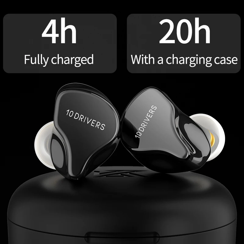 KZ VX10 1DD + 4BA TWS Hybrid технология Bluetooth Беспроводные наушники с сенсорным управлением