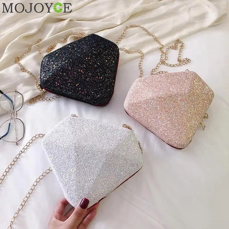 2020 модная голографическая сумка в форме алмаза лазерная через плечо на цепочке