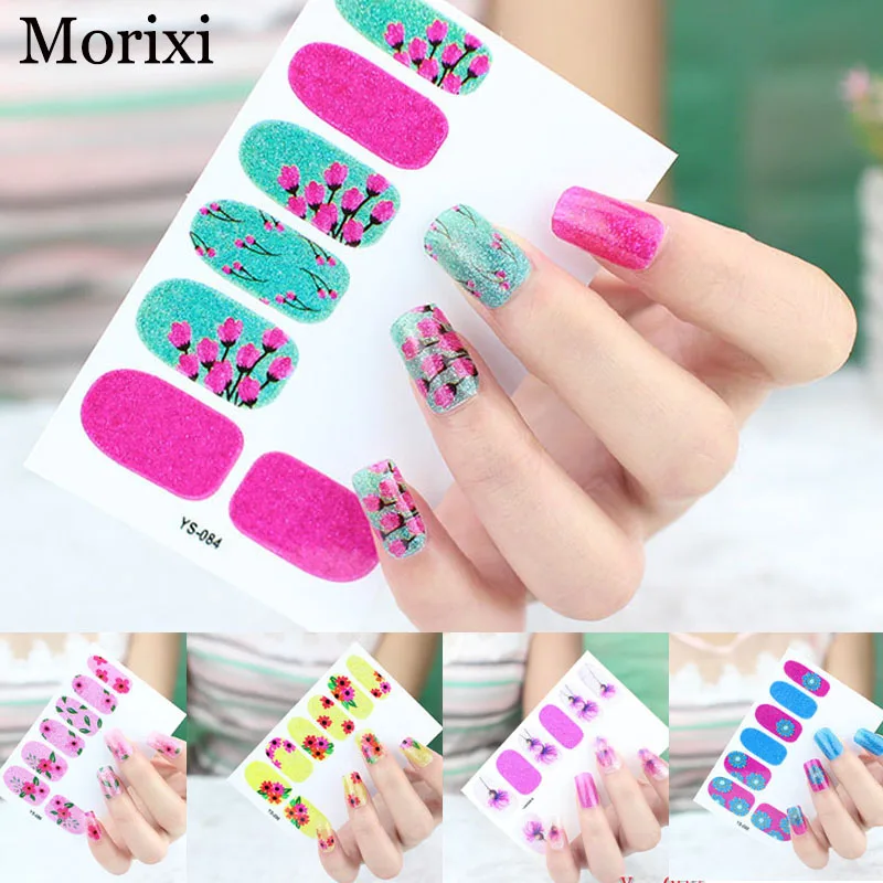Весенняя стильная наклейка с полным покрытием для дизайна ногтей розовый