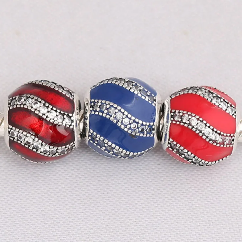 

Original 925 Sterling Silver Bead Round With Crystal Red Beads Fit Pandora Women Bracelet & Necklace Diy Jewelry