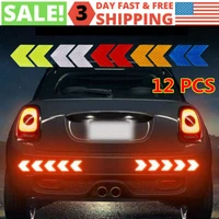 12pcs arrow star sign tape car reflective sticker reflector warning tape strip safety decal for truck bicycle motorcycle