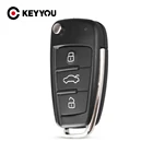 Запасной чехол KEYYOU для автомобильного ключа, чехол для Audi TT, Q3, A8, A6, c5, c6, A4, b6, b7, A3, 3 кнопки, HU66, без надписей