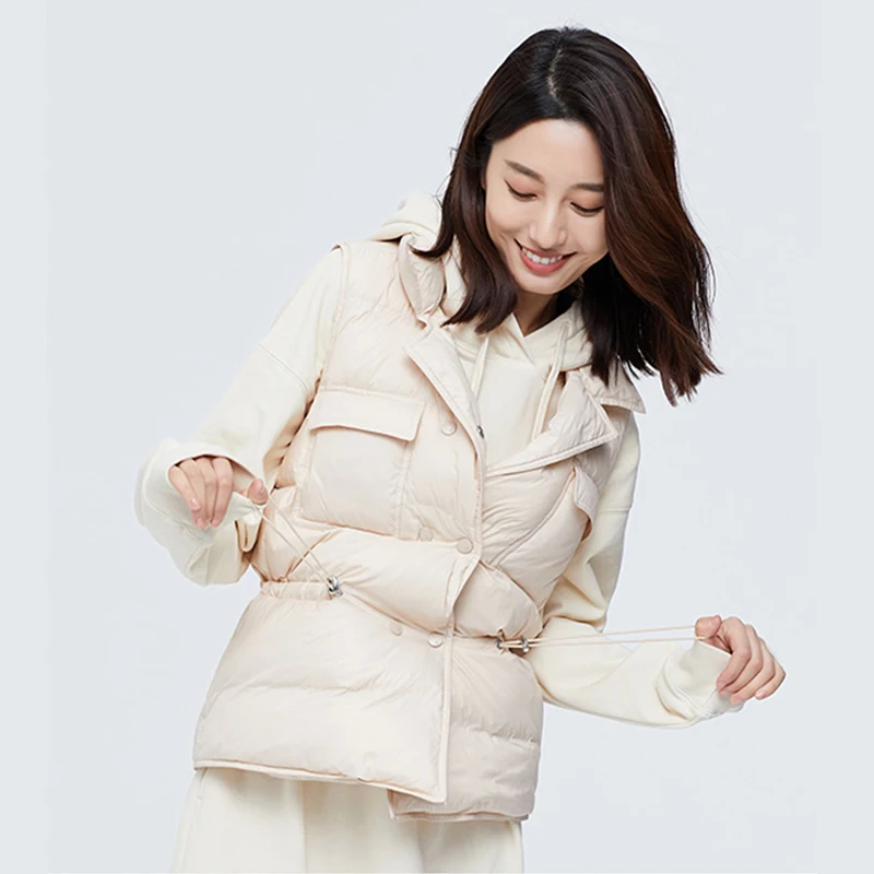 Fitaylor ульсветильник пуховой жилет женская короткая куртка белая на 90% утином пуху