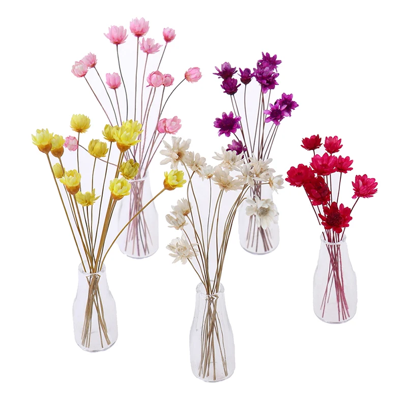 

1 set Mini Vases Flower Container Models Dollhouse Vase Model Accessories Decoration For House Models Miniature Furniture Toys