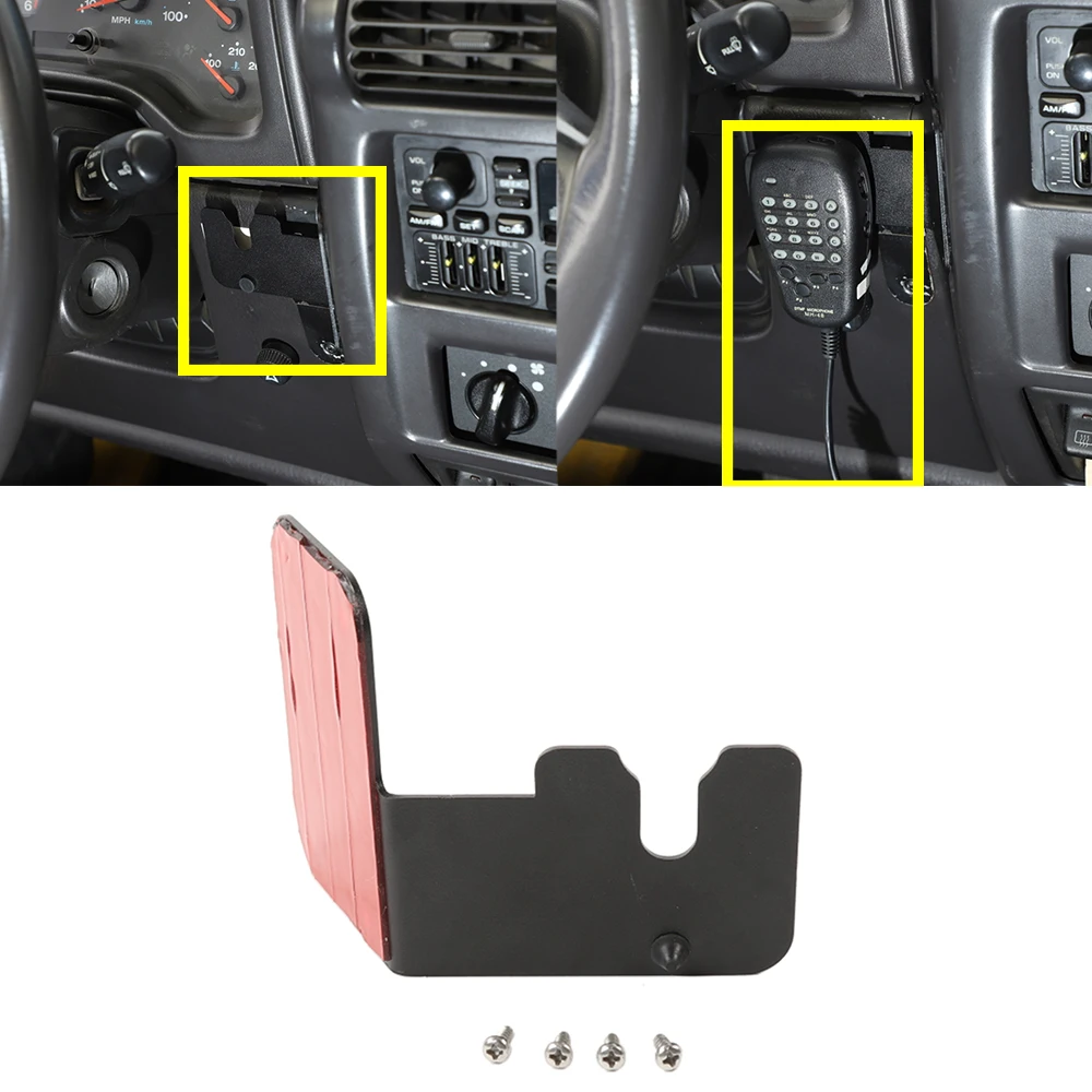 

Car Walkie-Talkie Interphone Holder Mount for Jeep Wrangler TJ 1997-2006 JK 2007 2008 2009 2010 Interior Accessories Iron Black