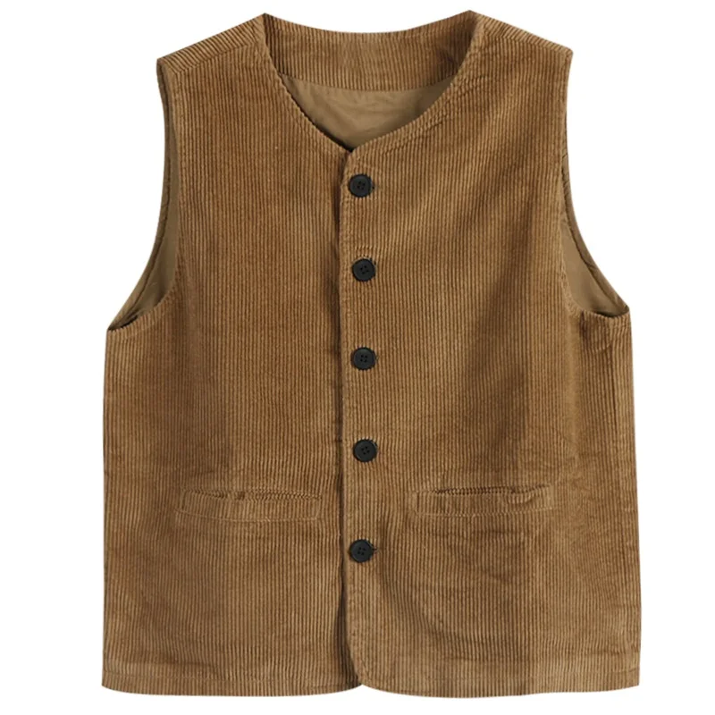 Женский вельветовый жилет в китайском стиле хлопковый ретро на осень и весну с