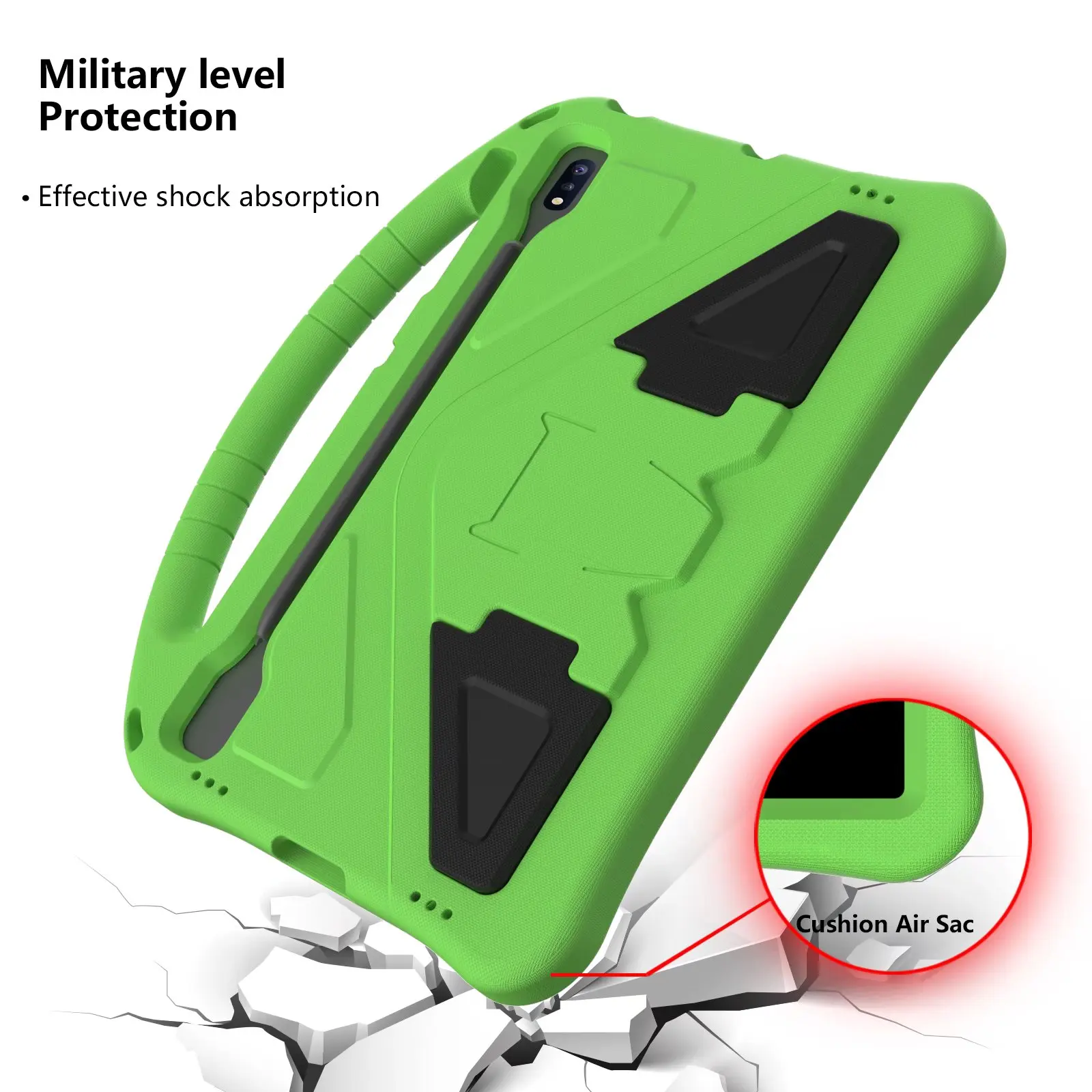 Samsung Galaxy Tab S7 Plus SM-T970 T975 T976B 12.4" EVA Tablet Case FE SM-T730 T733 T736B Kids Shockproof Stand on - Чехол для планшета Samsung Galaxy Tab S7 Plus SM-T970 T975 T976B 12.4" EVA FE SM-T730 T733 T736B для детей со стойкой, ударопроч