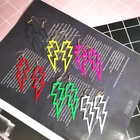 Серьги унисекс в стиле панк, хип-хоп, флуоресцентные, полимерные, в форме молнии, ювелирные изделия, подарок, 2021