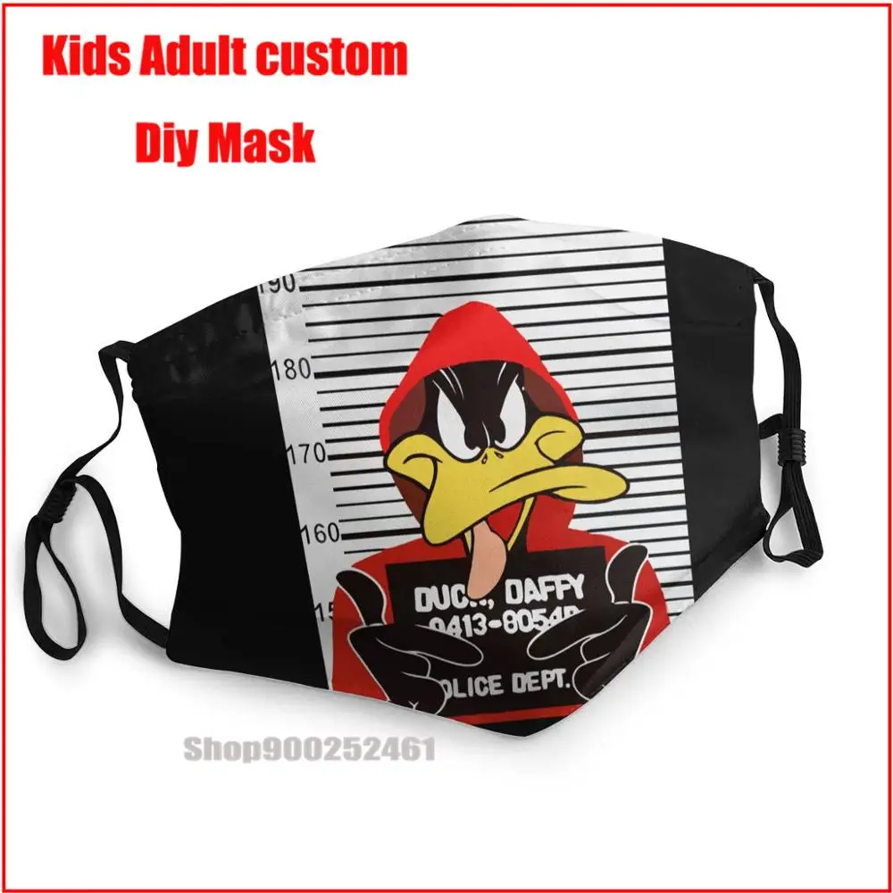 Looney Tunes Daffy Duck vectorized Сделай Сам mondmasker васбаар маска для рта многоразовая детская