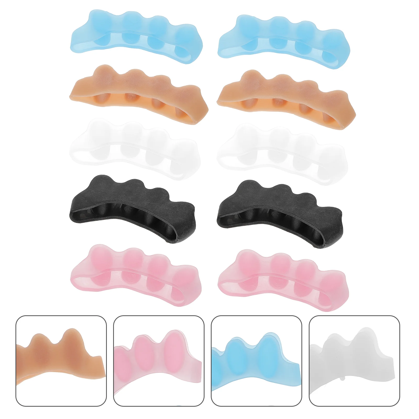 

5 Pairs Toe Orthotic Toe and Thumb Valgus Orthotics Toe Separator Toe Corrector (Assorted Color)