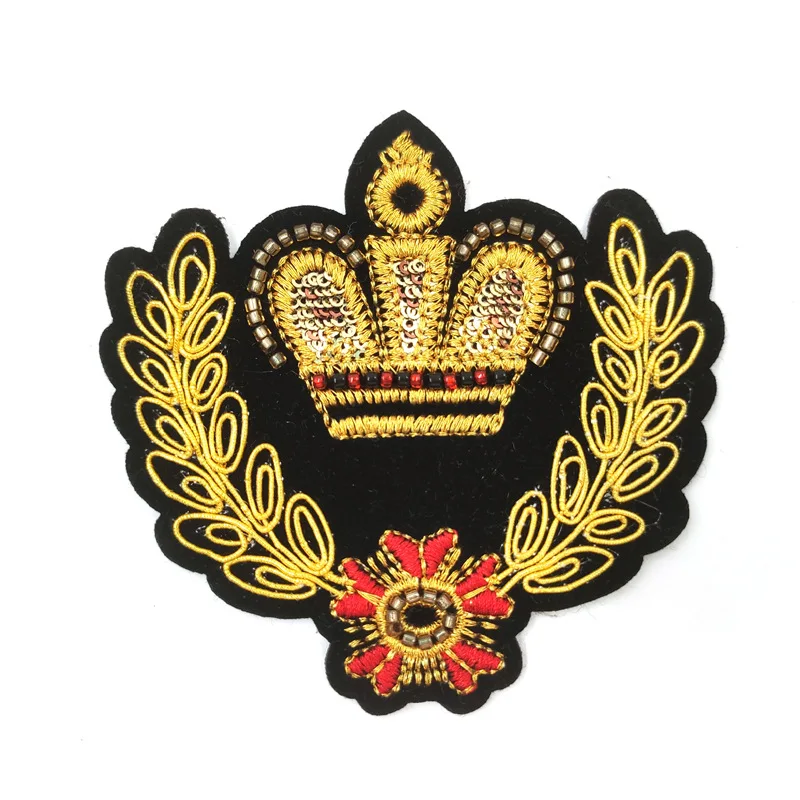 Випоинт вышивка бисером корона патч патчи аппликация Значки на одежду QYC