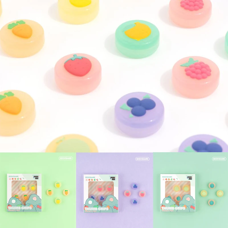 

Colorful Fruit Strawberry Lemon Thumb Stick Grip Cap Joystick Cover For Nintendo Switch Lite NS oy-con Controller Case