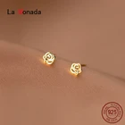 Женские серьги-гвоздики из серебра 925 пробы, с цветами